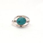 Quality 925 Sterling Silver Natural Turquoise Gemstone Ring Stackable Blue Gemstone Ring For Wholesale Suppliers