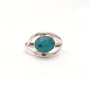 Quality 925 Sterling Silver Natural Turquoise Gemstone Ring Stackable Blue Gemstone Ring For Wholesale Suppliers