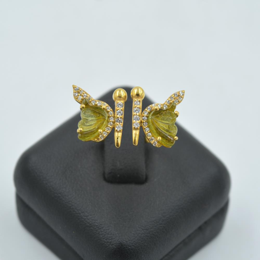 Double Tourmaline Butterfly Ring