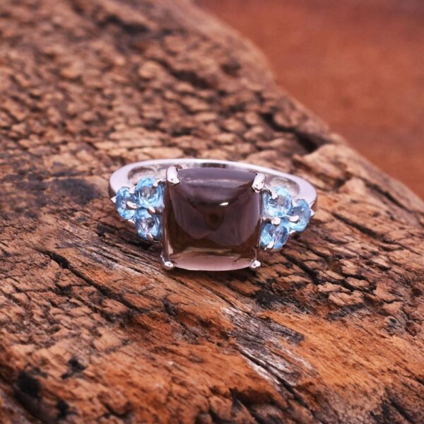 Smoky Quartz & Blue topaz