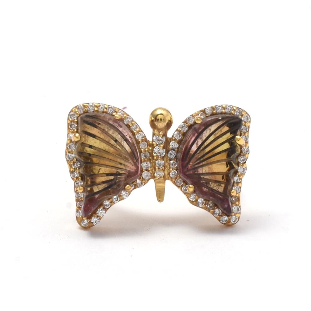 Multi Tourmaline Butterly ring