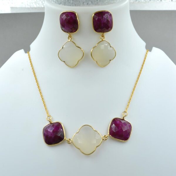 Ruby & White Chalcedony