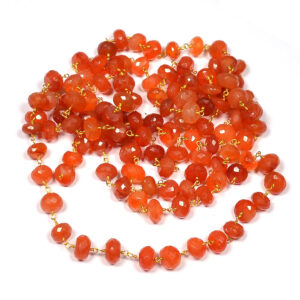 Carnelian Gemstone Rosary Beaded Chain