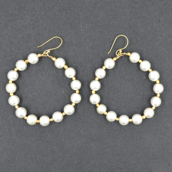 Shell Pearl 10mm Round Dangle Earrings 925 Sterling Silver