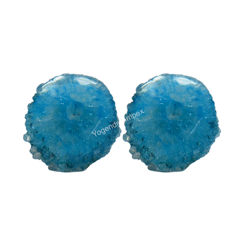 Blue Solar Quartz Studs