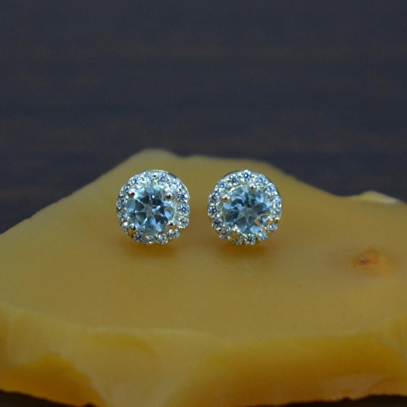 Blue Topaz Studs