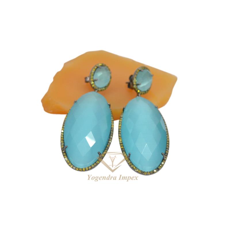 Blue Chalcedony Earrings