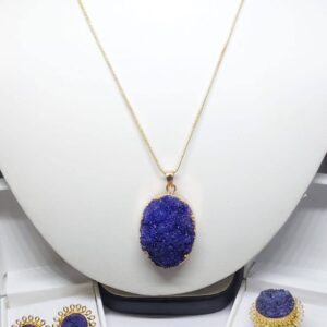 Dark Purple Blue Slice Agate