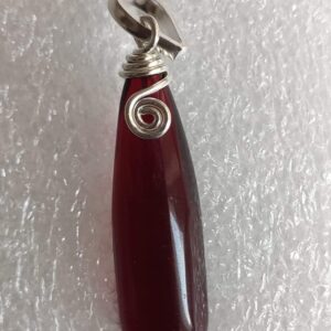 Red Garnet Quartz Drop Pendant