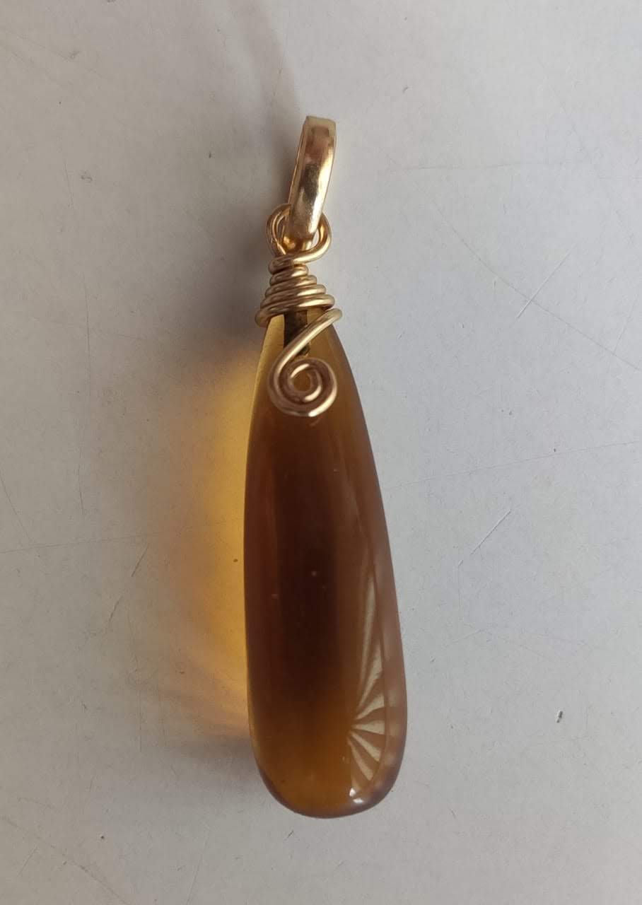 Yellow Quartz Drop Pendant