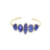 Lapis Lazuli Gemstone Bangle Gold Plated Over 925 Sterling Silver