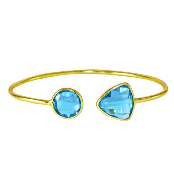 Blue Quartz Adjustable Bangle