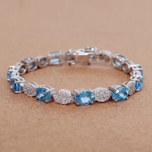 Blue Topaz With Cubic Zircon