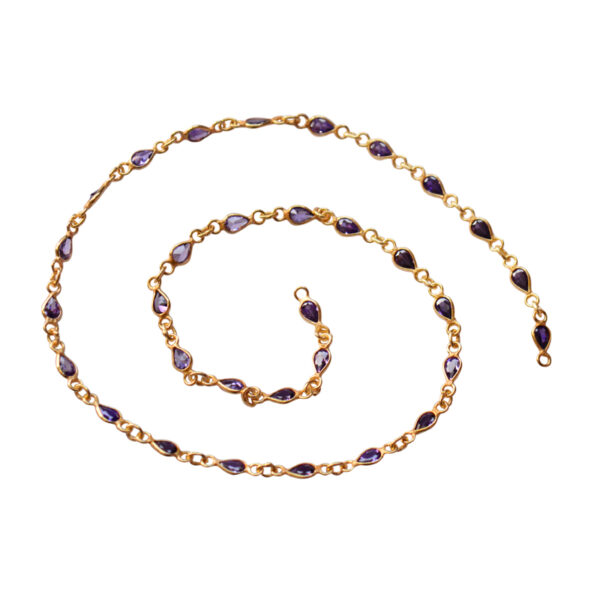 Amethyst CZ Chain 925 Sterling Silver