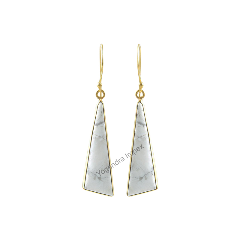 White Howlite Earrings