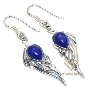 Lapis Lazuli Gemstone Handmade 925 Solid Sterling Silver Jewellery Earrings Beautiful trendy 925 Sterling Silver Earrings