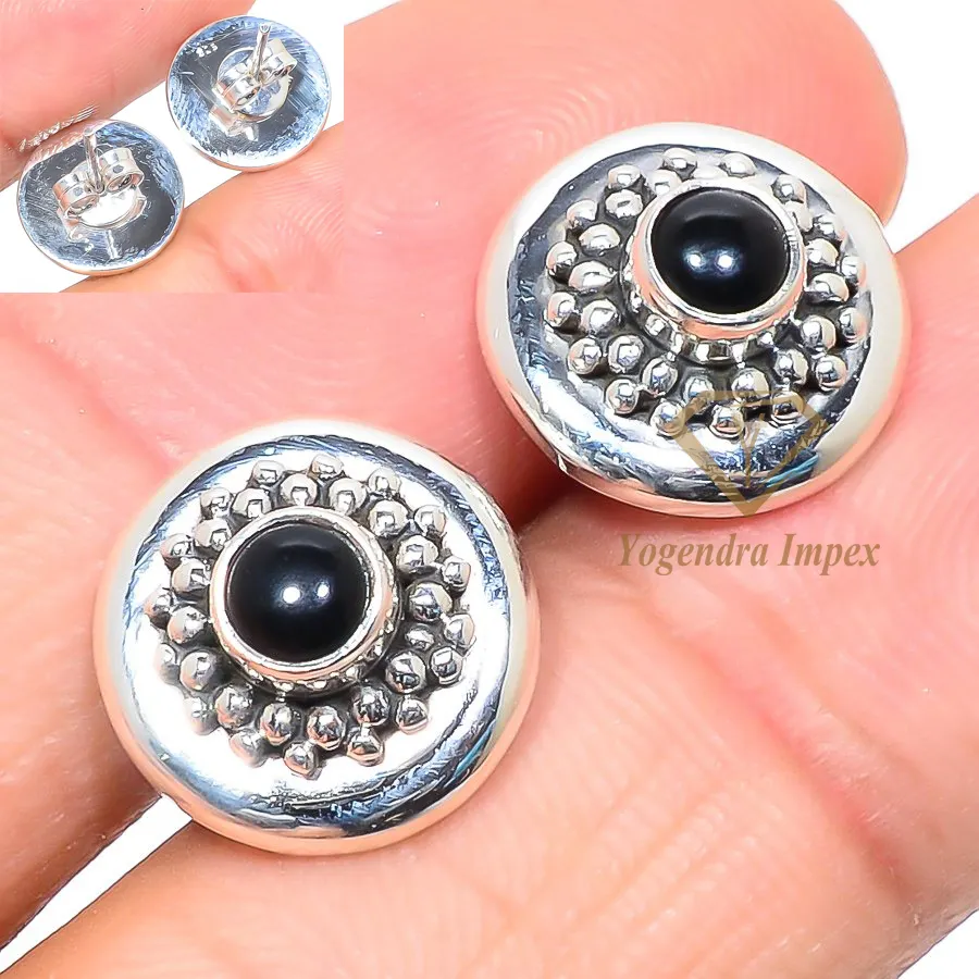 Natural Black Onyx Gemstone Drop & Dangle Earrings, 925 Solid Sterling Silver Jewelry Earrings Beautiful black onyx earrings