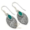 Fashion Wholesale Marquise Shaped Green Onyx Gemstone Handmade 925 Solid Sterling Silver Jewelry Earrings