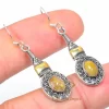 Handmade Natural Golden Rutile Gemstone 925 Solid Sterling Silver Jewelry Drop & Dangle Earrings