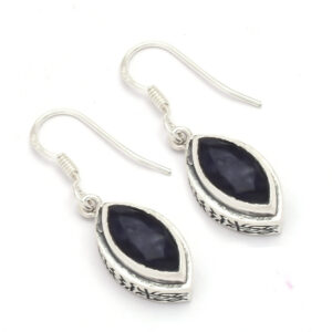 Marquise shape Blue Sapphire Gemstone 925 solid Sterling Silver Drop & Dangle Boho Earring silver Plated Earrings For Wholesaler