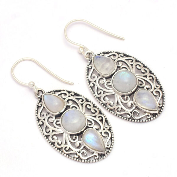 Rainbow Moonstone Gemstone 925 solid Sterling Silver Drop & Dangle Earring Blue Gemstone Drop Earrings For Wholesale Suppliers