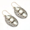 New Arrival Pearl Gemstone 925 solid Sterling Silver Drop & Dangle Earring silver Plated Round & Pear Shape Boho Earrings