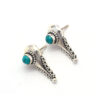 925 solid Sterling Silver Light Weight Minimalist Earrings Hot Selling Turquoise Gemstone round Studs Dainty Jewelry Manufacture