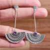 925 sterling silver earrings stylish irregular Amethyst stud earrings natural gemstone dangle Stud earrings for women