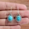 Elegant Natural Turquoise Gemstone 925 Sterling Silver Drop & Dangle Earrings, Handmade Hook Earring For Supplier & Manufacturer