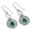 Green Onyx gemstone earring natural stone hook drop dangle earrings nature 925 sterling silver handmade earrings