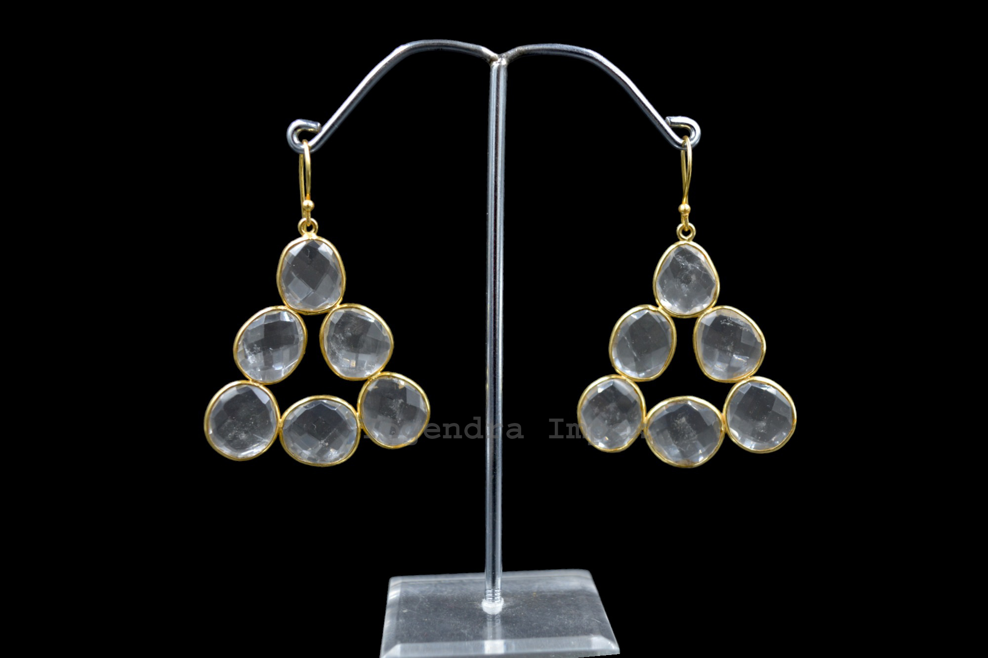 Vintage Crystal Gemstone Dangle & Drop Earrings 925 solid Sterling Silver white Gemstone Hook Earrings For Wholesaler