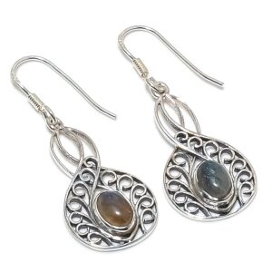 Elegant Natural Labradorite Gemstone Dangle & Drop Earrings 925 Sterling Silver Handmade Boho Earring For Manufacturer