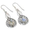 Wholesale Earring 925 solid Sterling Silver Hook Earring Rainbow Moonstone gemstone Findings Earring Jewelry DIY Jewelry