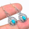 Exclusive Turquoise Jewelry oval shape 925 Sterling Silver oval Shape Gemstone Turquoise high quality Earrings