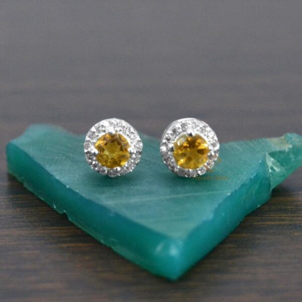 Citrine Gemstone Studs