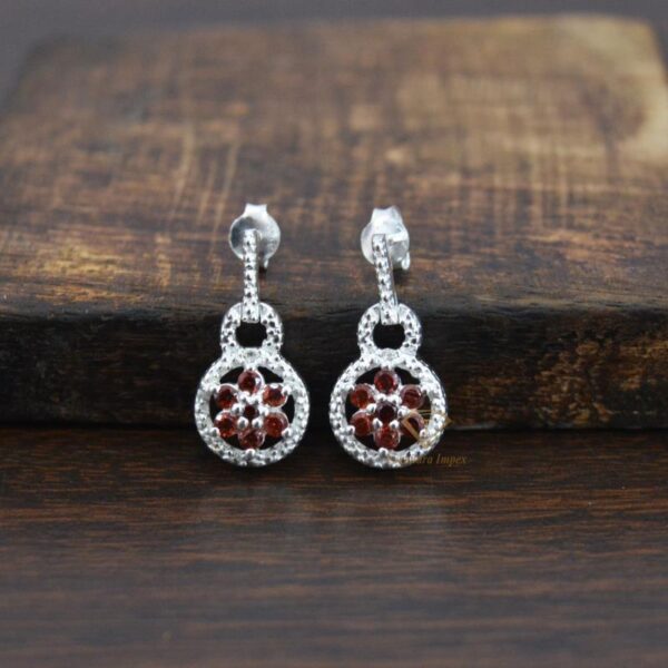 Red Garnet Studs Earrings