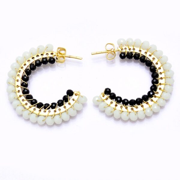 Stone Hoop Earrings