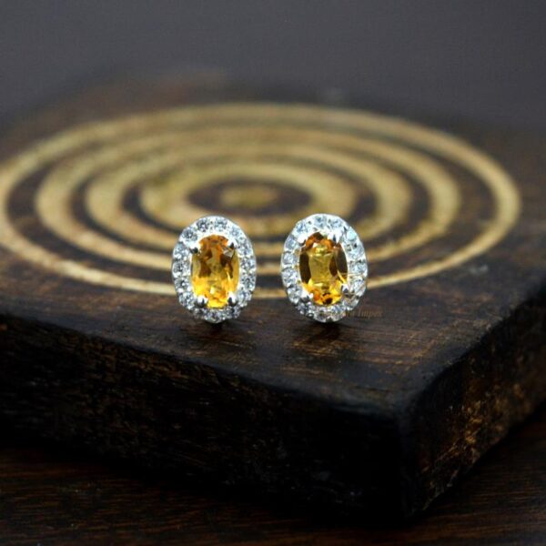 Citrine Gemstone Studs