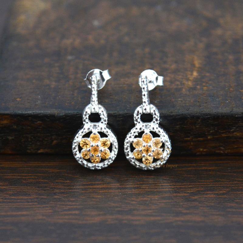 Citrine Gemstone Studs