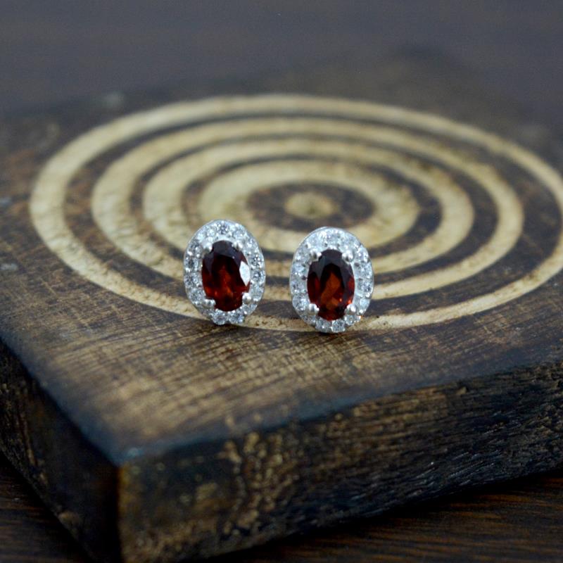 Red Garnet Studs