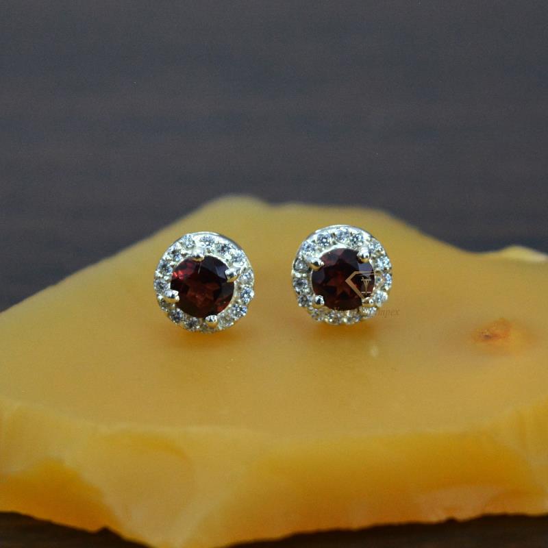 Red Garnet Studs