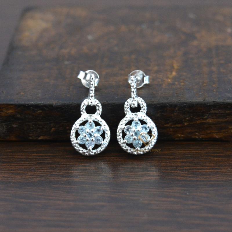 Blue Topaz Studs Earrings