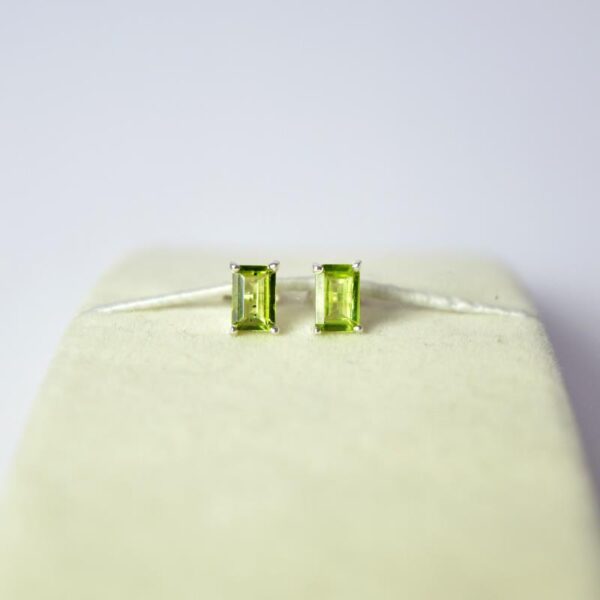 Peridot Earrings Octagon