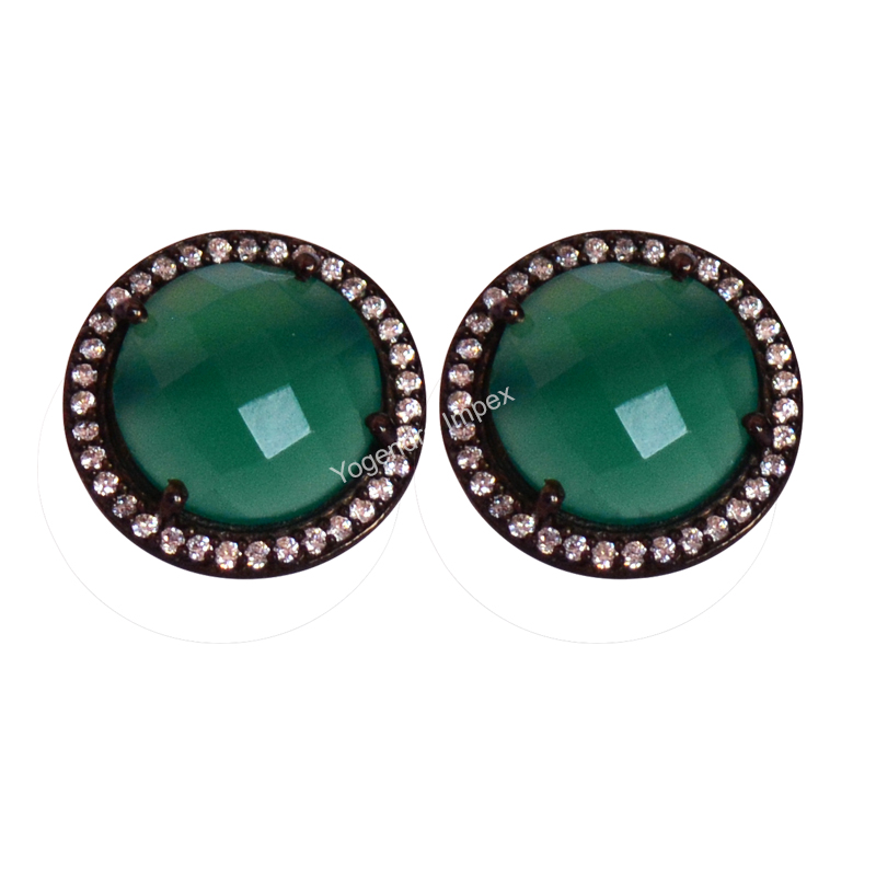 Green Onyx Studs