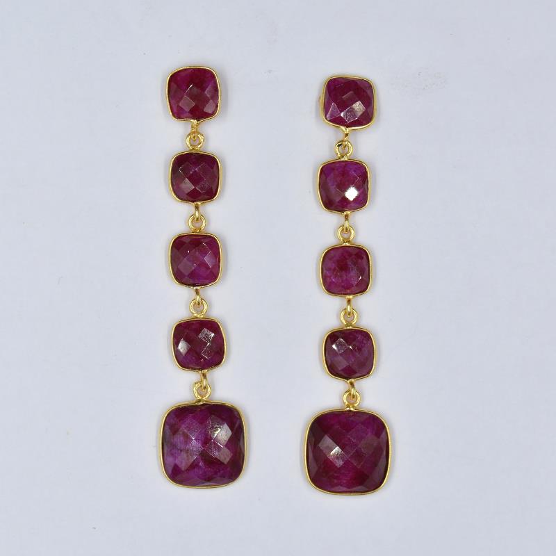 Ruby Long Dangle Earrings