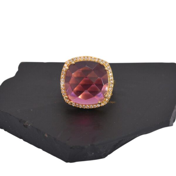 Ruby Hydro Gemstone Ring 925 Sterling Silver