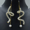 Shell Pearl 8mm Round Dangle Earring 925 Sterling Silver