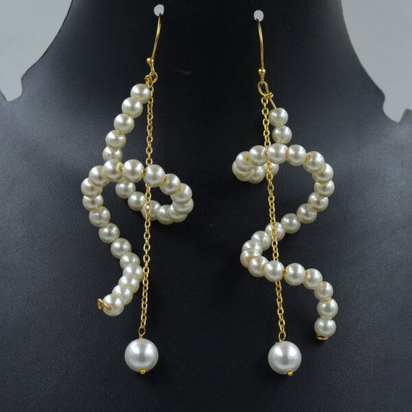 Shell Pearl 8mm Round Dangle Earring 925 Sterling Silver