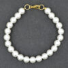 Shell Pearl 8mm Round Bracelet 925 Sterling Silver