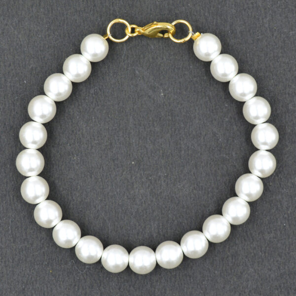 Shell Pearl 8mm Round Bracelet 925 Sterling Silver